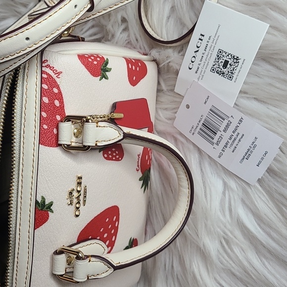 NWT Coach Mini Rowan Crossbody With Wild Strawberry Print - Picture 8 of 9